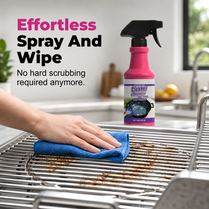 🔥Fast-Acting Heavy-Duty Grill Degreaser Spray🍢💦Cuts through grease, burnt-on grime & carbon buildup fast.
