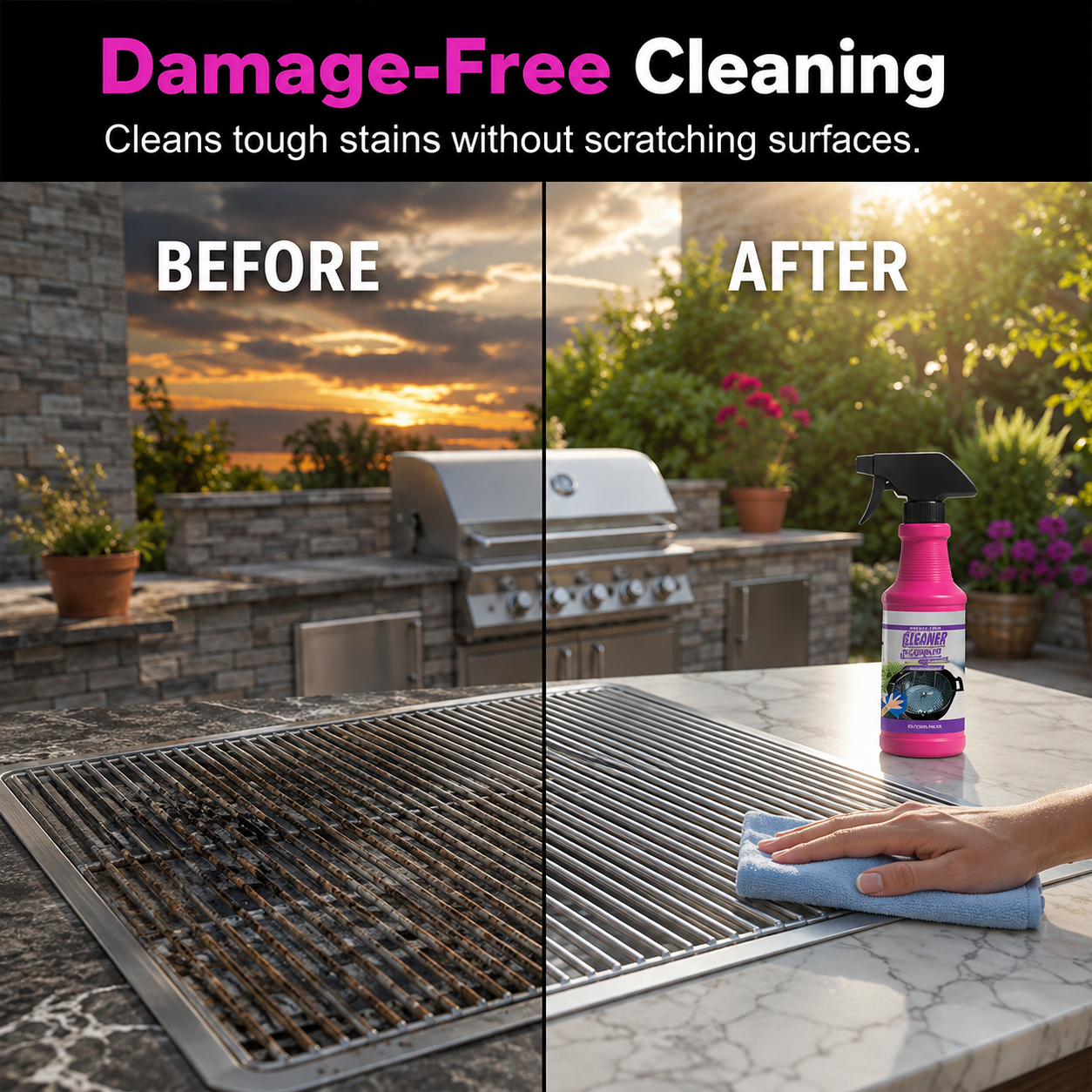 🔥Fast-Acting Heavy-Duty Grill Degreaser Spray🍢💦Cuts through grease, burnt-on grime & carbon buildup fast.